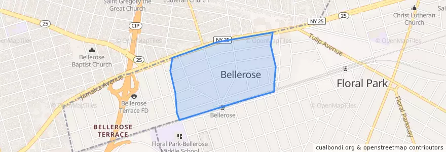 Mapa de ubicacion de Bellerose.