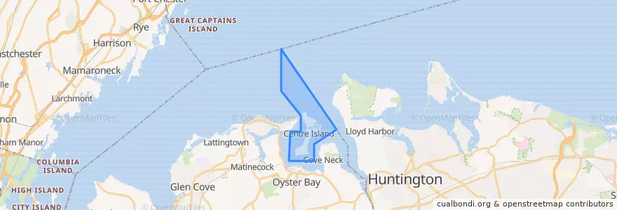 Mapa de ubicacion de Centre Island.