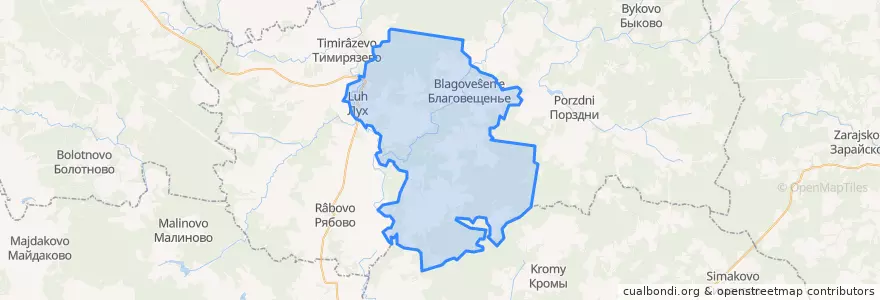 Mapa de ubicacion de Благовещенское сельское поселение.