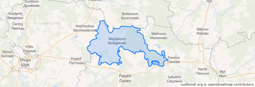 Mapa de ubicacion de Майдаковское сельское поселение.