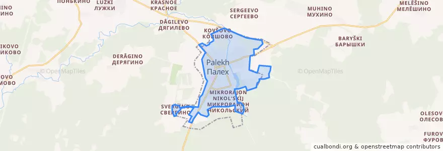 Mapa de ubicacion de Палехское городское поселение.