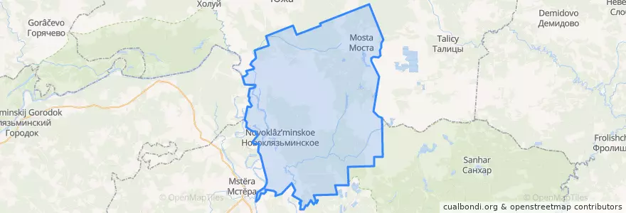 Mapa de ubicacion de Новоклязьминское сельское поселение.