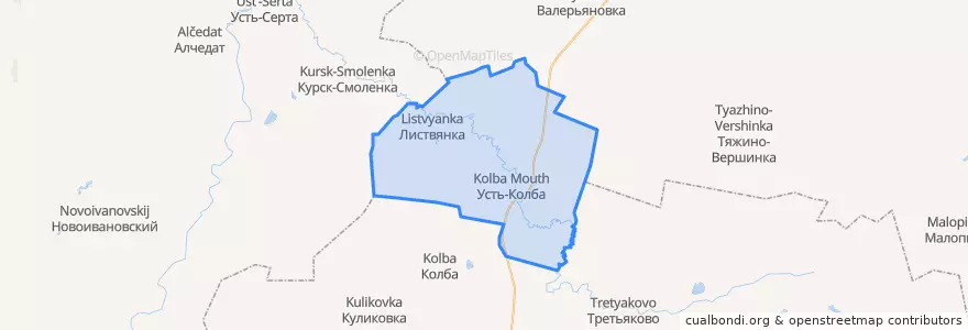 Mapa de ubicacion de Листвянское сельское поселение.
