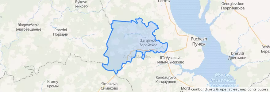 Mapa de ubicacion de Затеихинское сельское поселение.