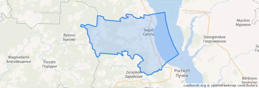 Mapa de ubicacion de Сеготское сельское поселение.