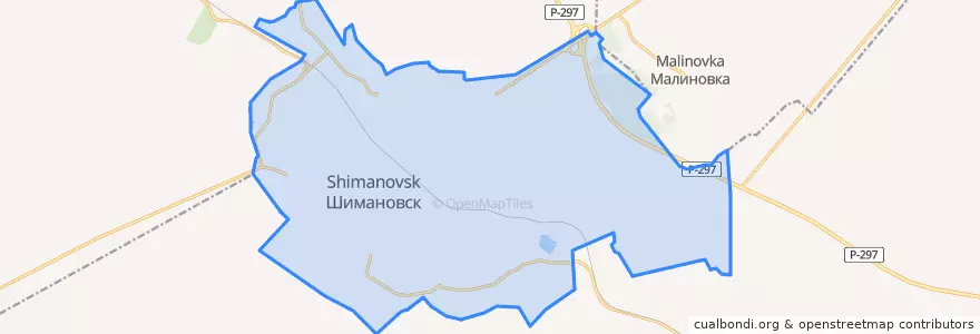 Mapa de ubicacion de городской округ Шимановск.