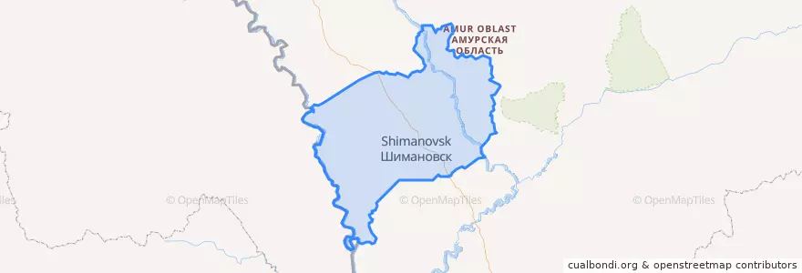Mapa de ubicacion de Шимановский район.