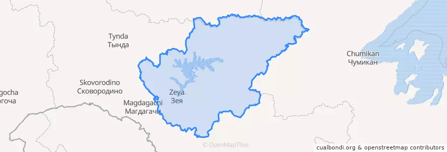 Mapa de ubicacion de Зейский район.