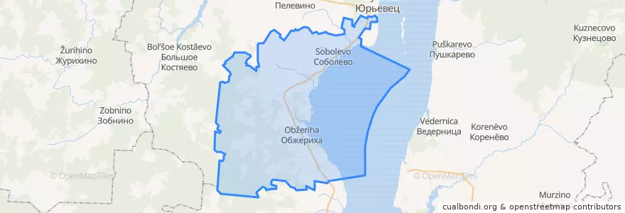 Mapa de ubicacion de Соболевское сельское поселение.
