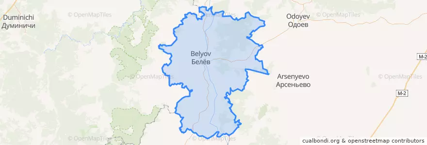 Mapa de ubicacion de Белёвский район.
