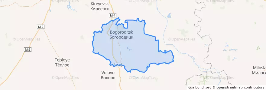 Mapa de ubicacion de Богородицкий район.