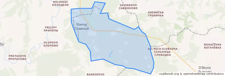 Mapa de ubicacion de городской округ Славный.