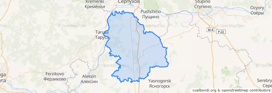 Mapa de ubicacion de Заокский район.