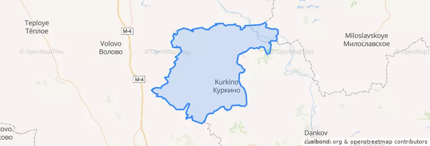 Mapa de ubicacion de Куркинский район.