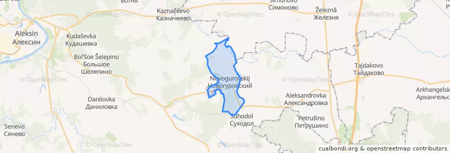 Mapa de ubicacion de городской округ Новогуровский.