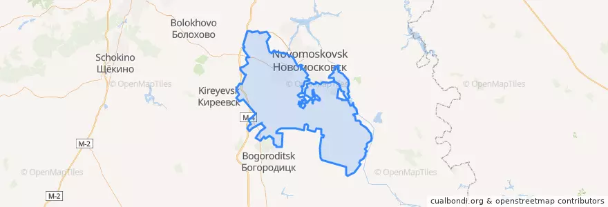 Mapa de ubicacion de Узловский район.