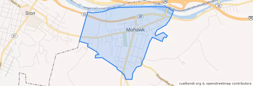 Mapa de ubicacion de Mohawk.