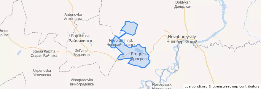 Mapa de ubicacion de городской округ Прогресс.