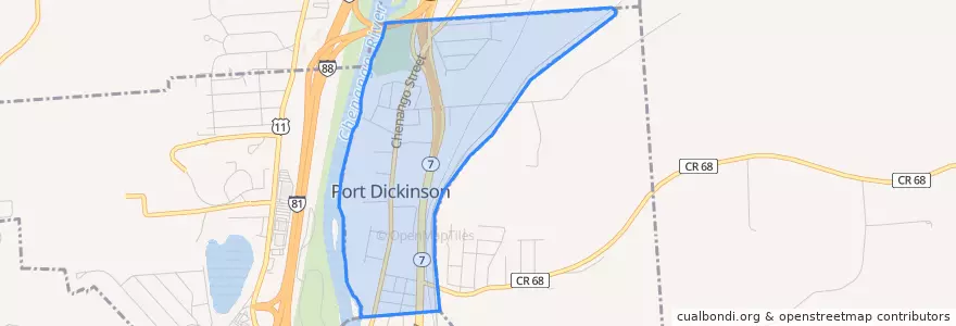 Mapa de ubicacion de Port Dickinson.
