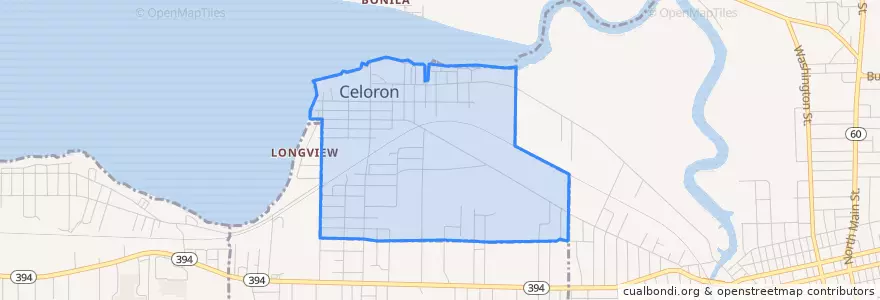 Mapa de ubicacion de Celoron.