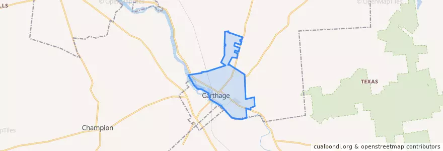 Mapa de ubicacion de Carthage.