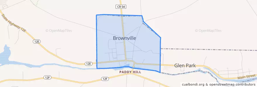 Mapa de ubicacion de Brownville.