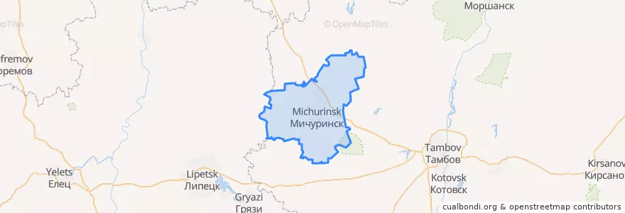 Mapa de ubicacion de Мичуринский район.