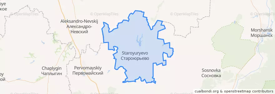 Mapa de ubicacion de Староюрьевский район.