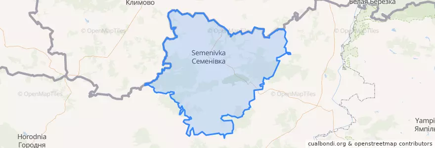 Mapa de ubicacion de Семенівський район.