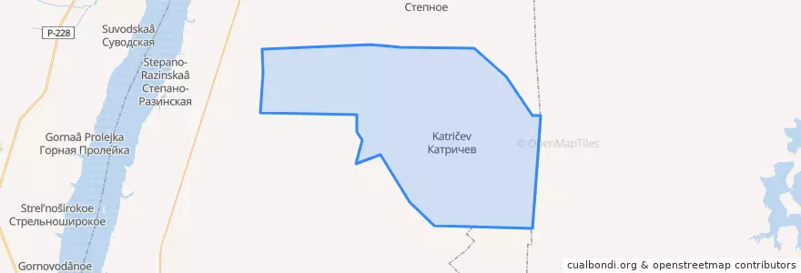Mapa de ubicacion de Урало-Ахтубинское сельское поселение.