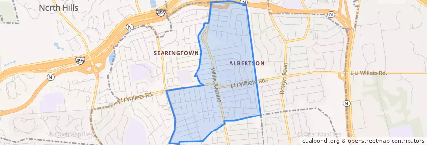 Mapa de ubicacion de Albertson.