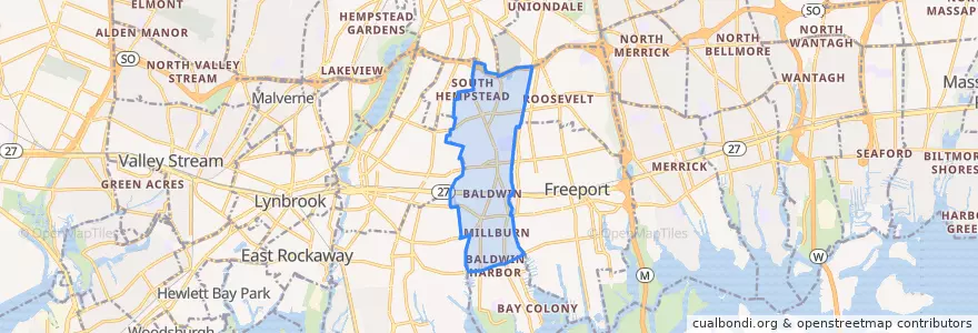 Mapa de ubicacion de Baldwin.