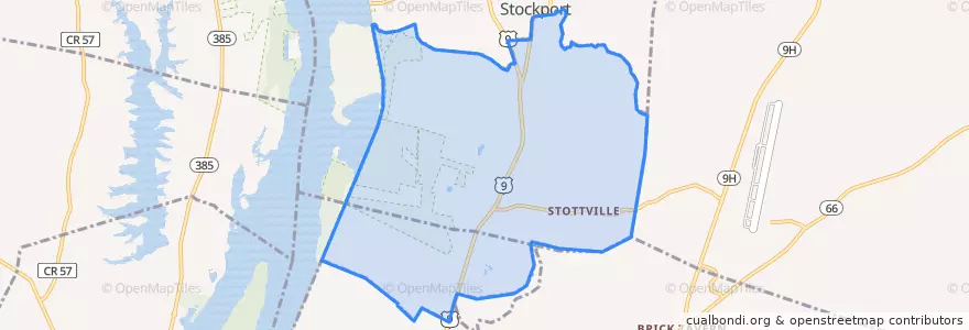 Mapa de ubicacion de Stottville.