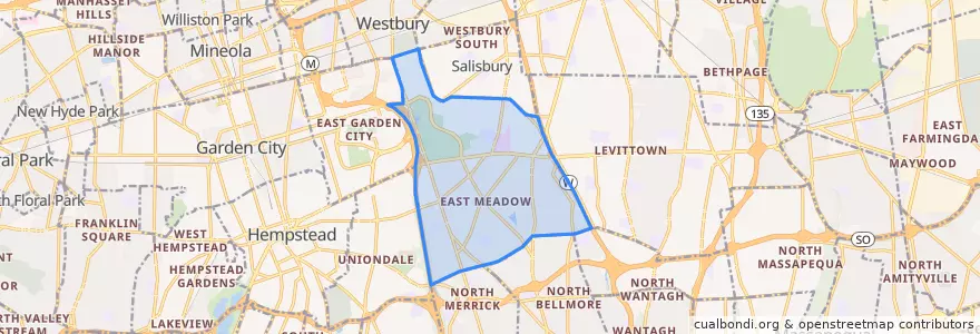 Mapa de ubicacion de East Meadow.