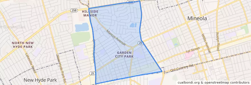 Mapa de ubicacion de Garden City Park.