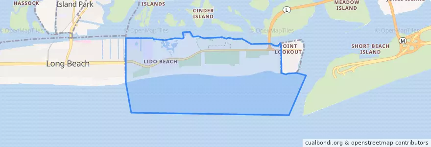 Mapa de ubicacion de Lido Beach.