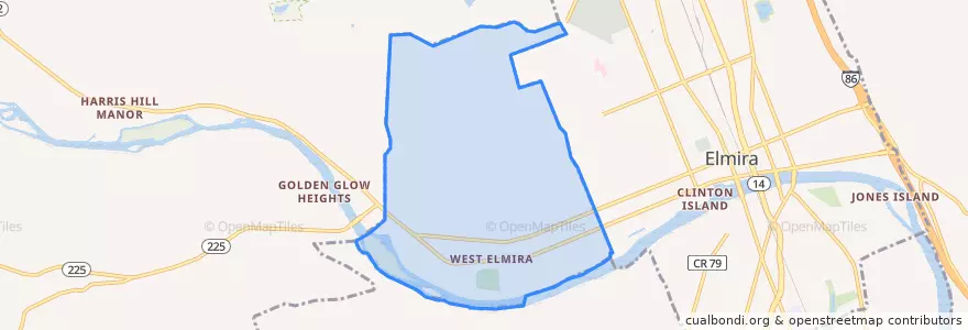 Mapa de ubicacion de West Elmira.