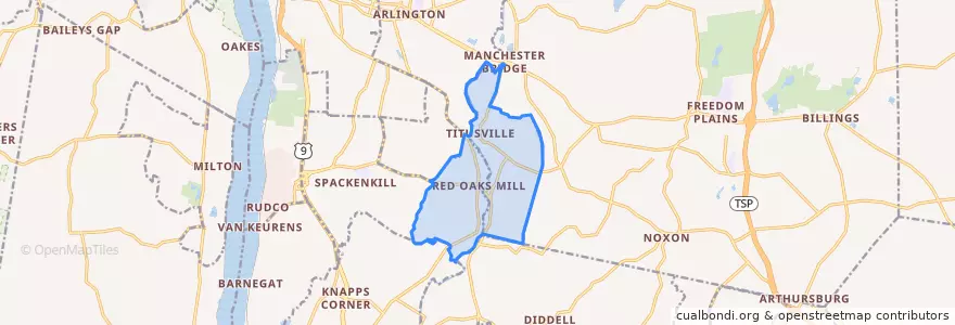 Mapa de ubicacion de Red Oaks Mill.
