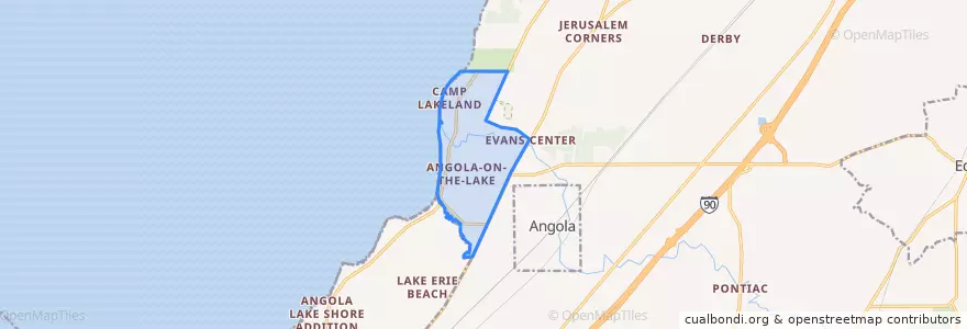 Mapa de ubicacion de Angola on the Lake.