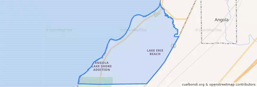 Mapa de ubicacion de Lake Erie Beach.