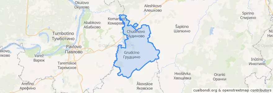 Mapa de ubicacion de Грудцинский сельсовет.