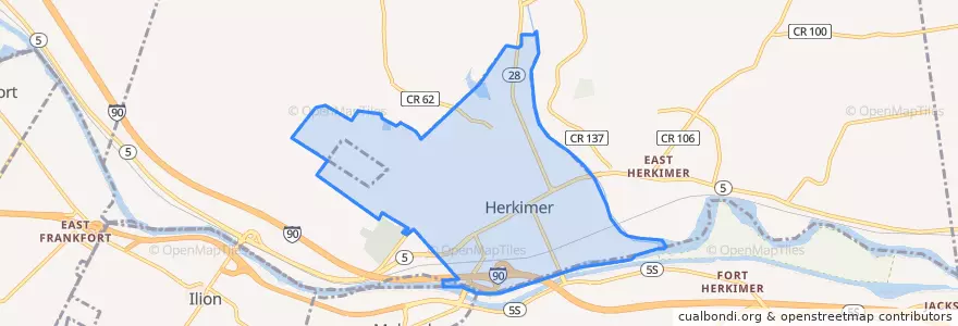 Mapa de ubicacion de Herkimer.
