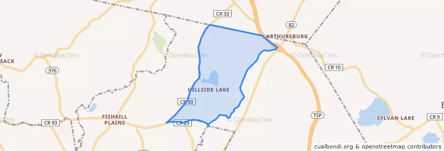 Mapa de ubicacion de Hillside Lake.