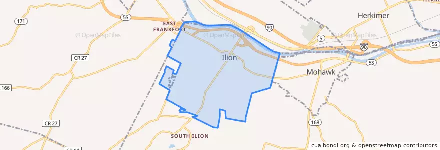 Mapa de ubicacion de Ilion.