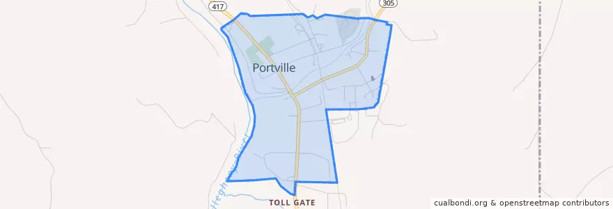 Mapa de ubicacion de Portville.