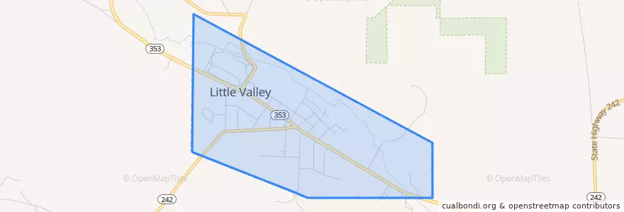 Mapa de ubicacion de Little Valley.