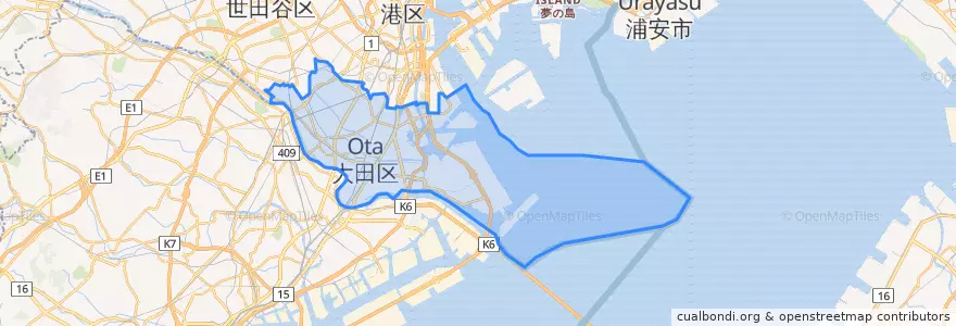 Mapa de ubicacion de Ota.