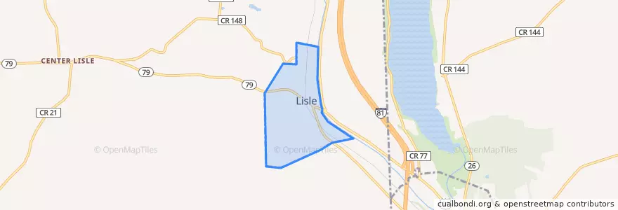 Mapa de ubicacion de Lisle.