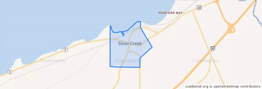 Mapa de ubicacion de Silver Creek.