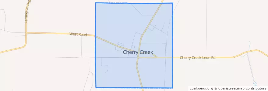 Mapa de ubicacion de Cherry Creek.
